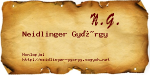 Neidlinger György névjegykártya